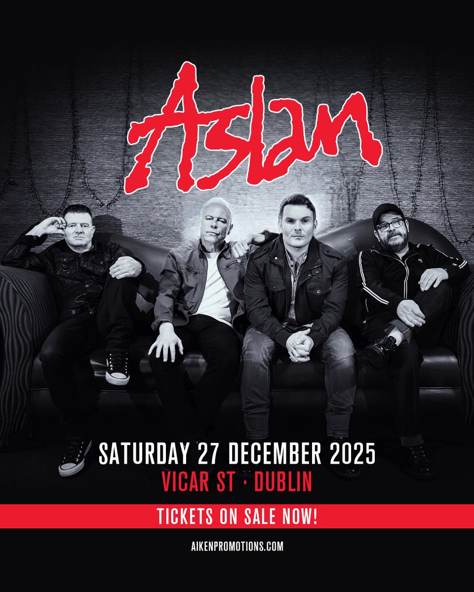 ★ ★ 𝗢𝗡 𝗦𝗔𝗟𝗘 𝗡𝗢𝗪 ★ ★ 

<a href="/OfficialAslan/">Aslan</a> decided to continue their journey to keep their band, songs and music alive with their tour 'A Hand To Hold' 🙏

📌 27 December 2025 | <a href="/Vicar_Street/">Vicar St</a> 

🎫Buy tickets  ~ bit.ly/4kGP6LT