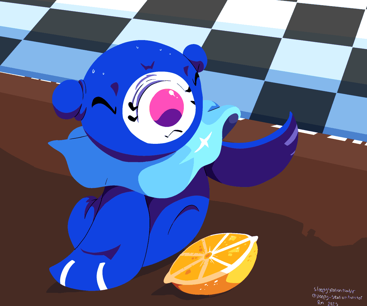 Popplio tastes the accursed lemon. #pokemon #pokemonfanart #pkmnart #popplio