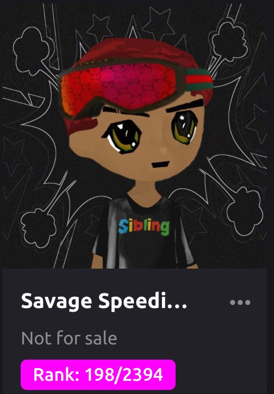 Just got another super clean <a href="/speediosonic/">Speedio</a> for free just for holding siblings and participating in the discord!

SWO keeps on giving ❤️