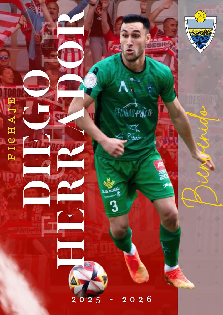 Atlético Tordesillas (@atcotordesillas) on Twitter photo ℹ️ Diego Herrador séptima incorporación del Torde 25/26
El defensor vallisoletano puede actuar tanto de central como de lat. izquierdo y cuenta en su haber con una amplia trayectoria en 3ªRFEF, destacando su etapa en el Atco. Astorga. Procede del <a href="/viveirocf2015/">VIVEIRO C.F.</a>
#VamosTorde💪🏽 ℹ️ Diego Herrador séptima incorporación del Torde 25/26
El defensor vallisoletano puede actuar tanto de central como de lat. izquierdo y cuenta en su haber con una amplia trayectoria en 3ªRFEF, destacando su etapa en el Atco. Astorga. Procede del <a href="/viveirocf2015/">VIVEIRO C.F.</a>
#VamosTorde💪🏽