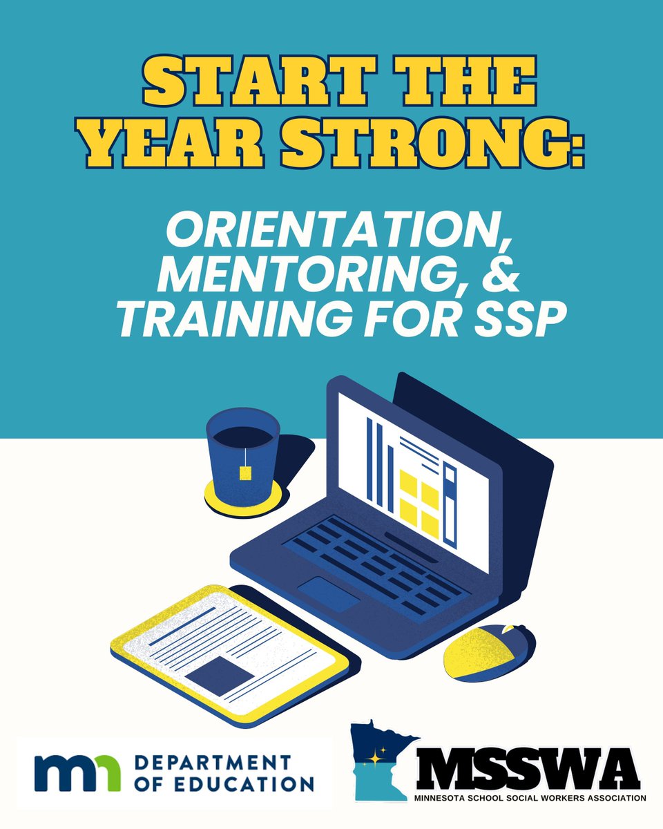 MSSWA (@ssw_minnesota) on Twitter photo 🗓 Aug 4, 2025 | 🕐 1–2 PM
Join MDE for tools & strategies to support SSP teams this school year—including mentoring, training plans & statewide consultation.
🔗bit.ly/4eNTWpq
📩 Share your resources: Megan.Lagasse@state.mn.us
#MSSWA #StudentSupport #BackToSchool 🗓 Aug 4, 2025 | 🕐 1–2 PM
Join MDE for tools & strategies to support SSP teams this school year—including mentoring, training plans & statewide consultation.
🔗bit.ly/4eNTWpq
📩 Share your resources: Megan.Lagasse@state.mn.us
#MSSWA #StudentSupport #BackToSchool