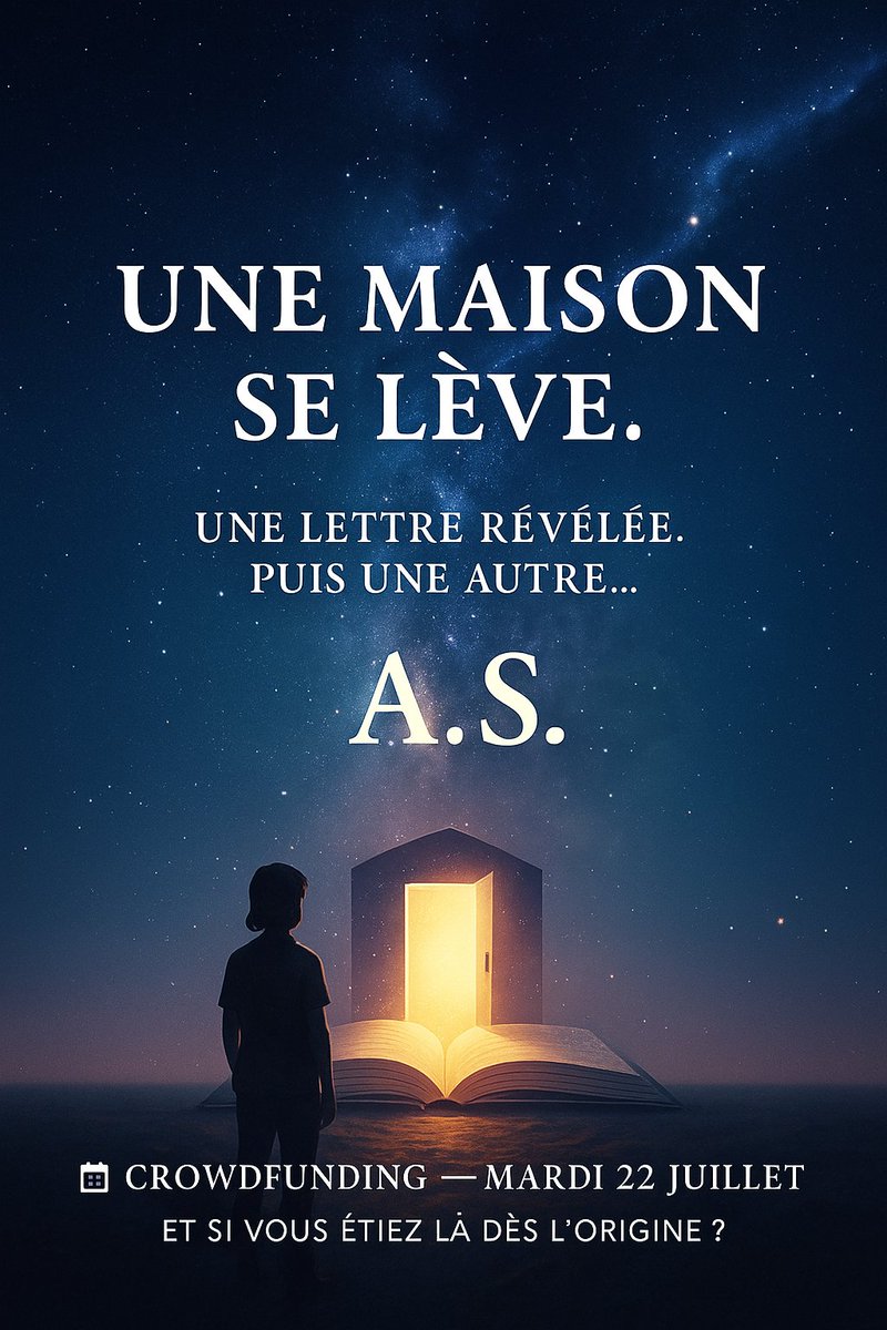 YumeEdition's tweet photo. Deux lettres. Une promesse.
 A. S.
Une maison s’éveille…
Romans. Mangas. Audio.
🚀 Crowdfunding dès le 22 juillet à 10h.
L’imaginaire francophone aura bientôt un nouvel écrin.
#LettreAS #Ulule2025 #MaisonDEdition #SFFF #MangaFrançais https://t.co/hOCo8MG6Oo