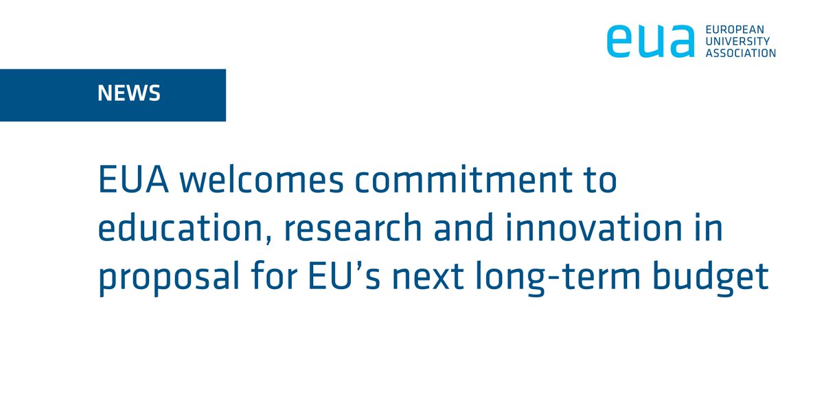 euatweets's tweet image. EUA welcomes the @EU_Commission's proposals for the EU’s next multiannual financial framework (#MFF) for 2028–2034, particularly the commitment to retain @HorizonEU and @EUErasmusPlus as stand-alone programmes.
🔗Read our initial reaction at bit.ly/46haVyf
@EZaharievaEU
