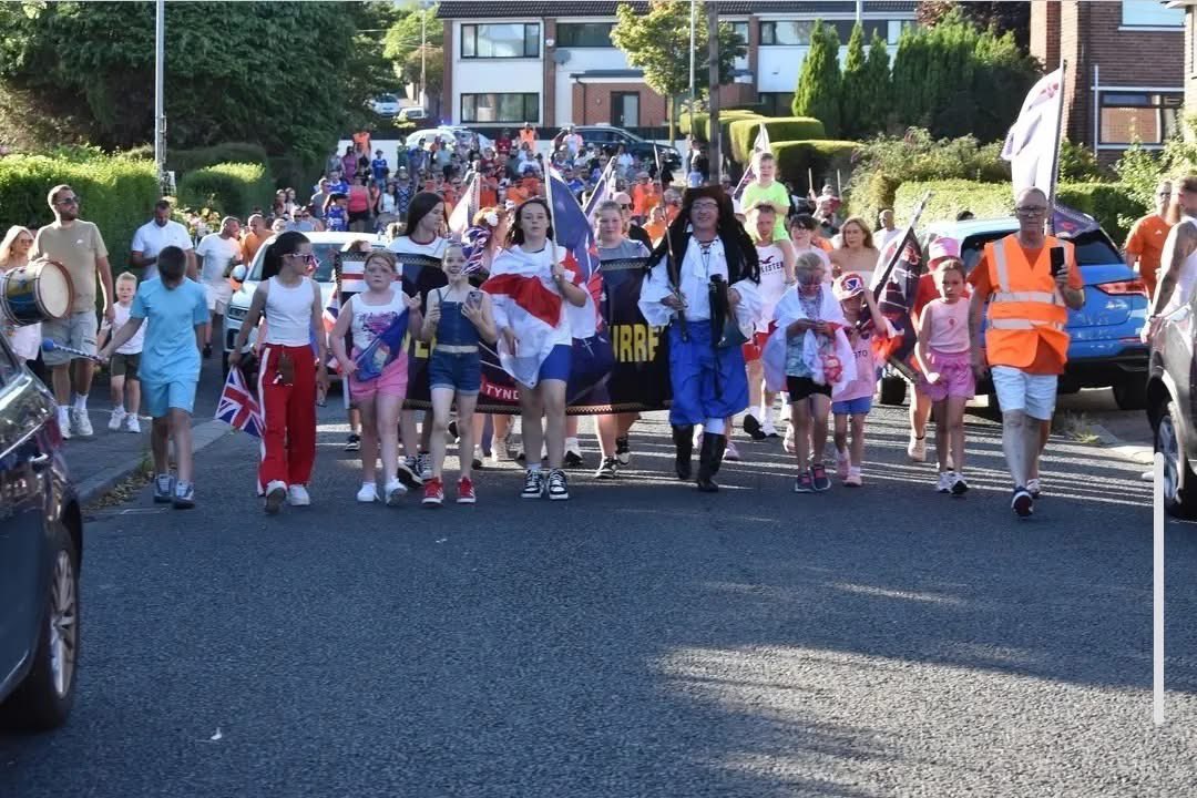 FYI, this is the “intimidating parade” making its way down Sunningdale Park North!!!

Why does Carl Whyte hate Protestant children?