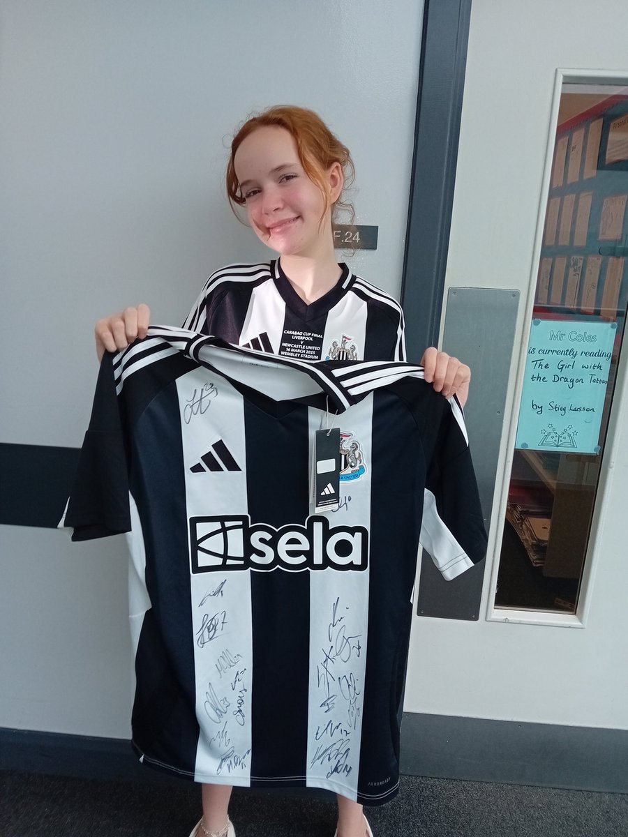 GosforthJunior's tweet image. The winner of our signed Newcastle United raffle in aid of St Oswalds...