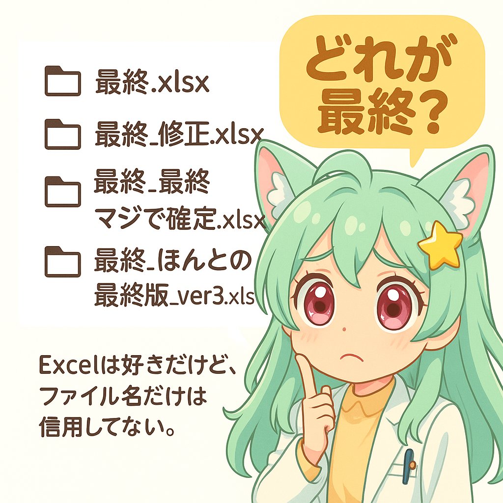 Rikei_mamaExcel's tweet image. 【Excelあるある】

最終.xlsx
最終_修正.xlsx
最終_最終_マジで確定.xlsx
最終_ほんとの最終版_ver3.xlsx

……最終って、いったい何回あるんだろう。

Excelは好きだけど、
ファイル名だけは信用してない。

#理系ママのExcel仕事術
#Excelあるある
#最終って何回言うんよ