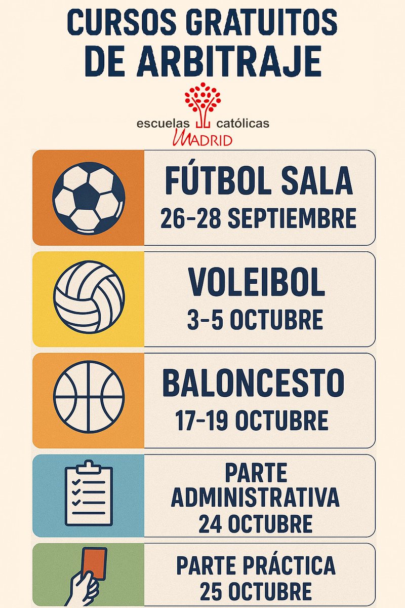DeportesECM (@deportesecm) on Twitter photo 🚨 ATENCIÓN
Como lo prometido es deuda, aquí tenéis el enlace de inscripción para los cursos de árbitros de ⚽️🏀🏐 de la XXXVII edición de los Juegos Deportivos de <a href="/ecatolicmadrid/">Escuelas Católicas Madrid</a>
➡️ PINCHA AQUÍ: juegosdeportivos.ecmadrid.org/Inscripciones/…
➕️INFO: arbitros@ecmadrid.es
#deportescolar 🚨 ATENCIÓN
Como lo prometido es deuda, aquí tenéis el enlace de inscripción para los cursos de árbitros de ⚽️🏀🏐 de la XXXVII edición de los Juegos Deportivos de <a href="/ecatolicmadrid/">Escuelas Católicas Madrid</a>
➡️ PINCHA AQUÍ: juegosdeportivos.ecmadrid.org/Inscripciones/…
➕️INFO: arbitros@ecmadrid.es
#deportescolar
