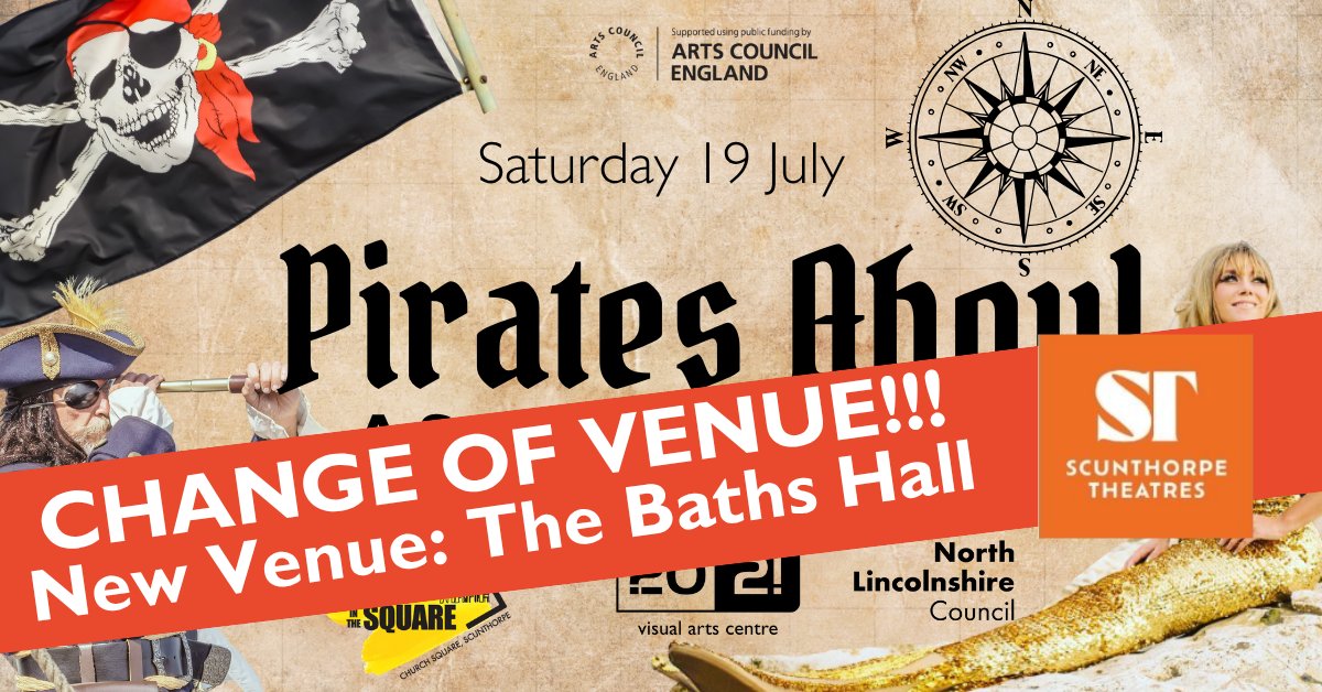 📢 Important Venue Update – ‘Pirates Ahoy!’

Due to the forecast of poor weather, Saturday’s ‘Pirates Ahoy!’ event will now take place indoors at The Baths Hall in Scunthorpe.

📍 The Baths Hall, Doncaster Road, Scunthorpe, DN15 7RG
📅 Saturday 19 July
🕥 10:30am – 3:00pm