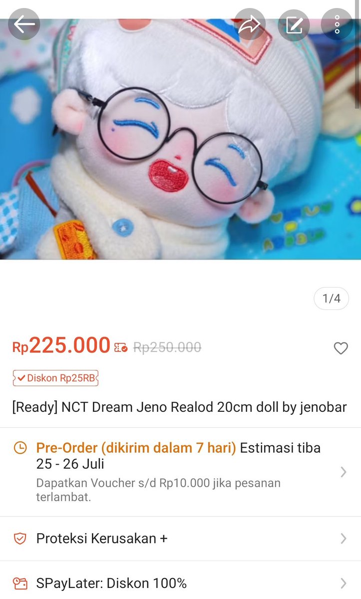 ~Lelang doll~

Wts / want to sell

NCT Dream Jeno 20cm doll by jenobar reload era

Doll only 
💸 250k  inc all (sudah termasuk packing dan admin Oren)

Link co: s.shopee.co.id/1g7hZlEaXK 

📍 JKT