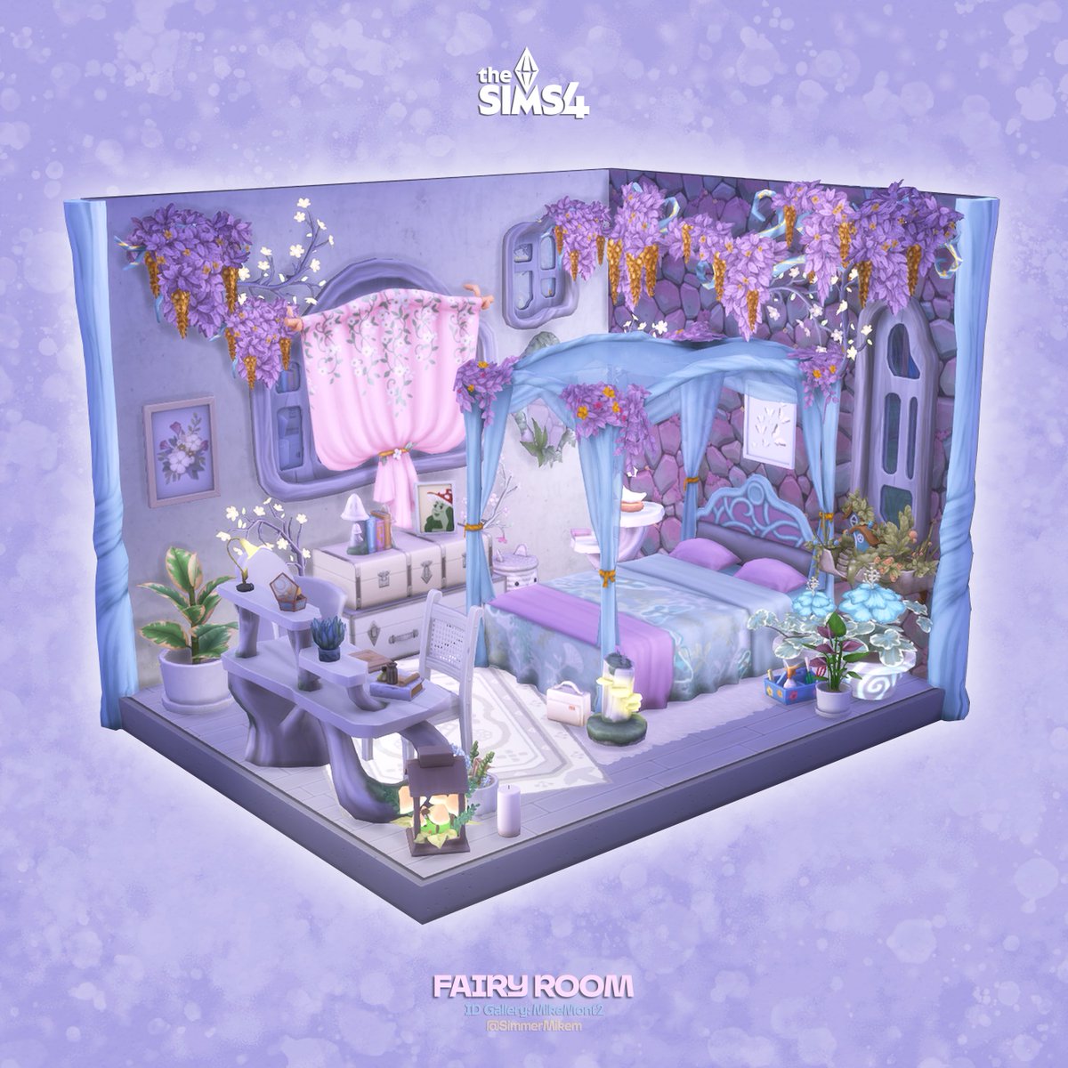SimmerMikem's tweet image. Built this cozy room for fairies because even they need a cute place to relax! ✨🧚🏻 #ShowUsYourBuilds @TheSims