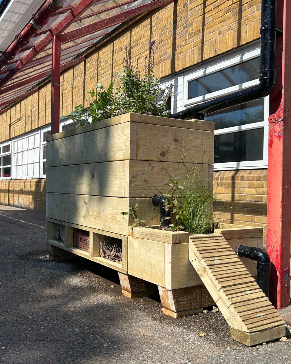 MeristemDesign's tweet image. 🌿 Meet our newest green innovation: the Bio Habitat SuDS Planter 🐛🌧️
💧 Manages rainwater
🦔 Supports urban wildlife (bee bricks, bug hotel, hedgehog house & more)
🧠 Perfect for schools – our first install became a living classroom!
#SuDS #UrbanGreening #Biodiversity