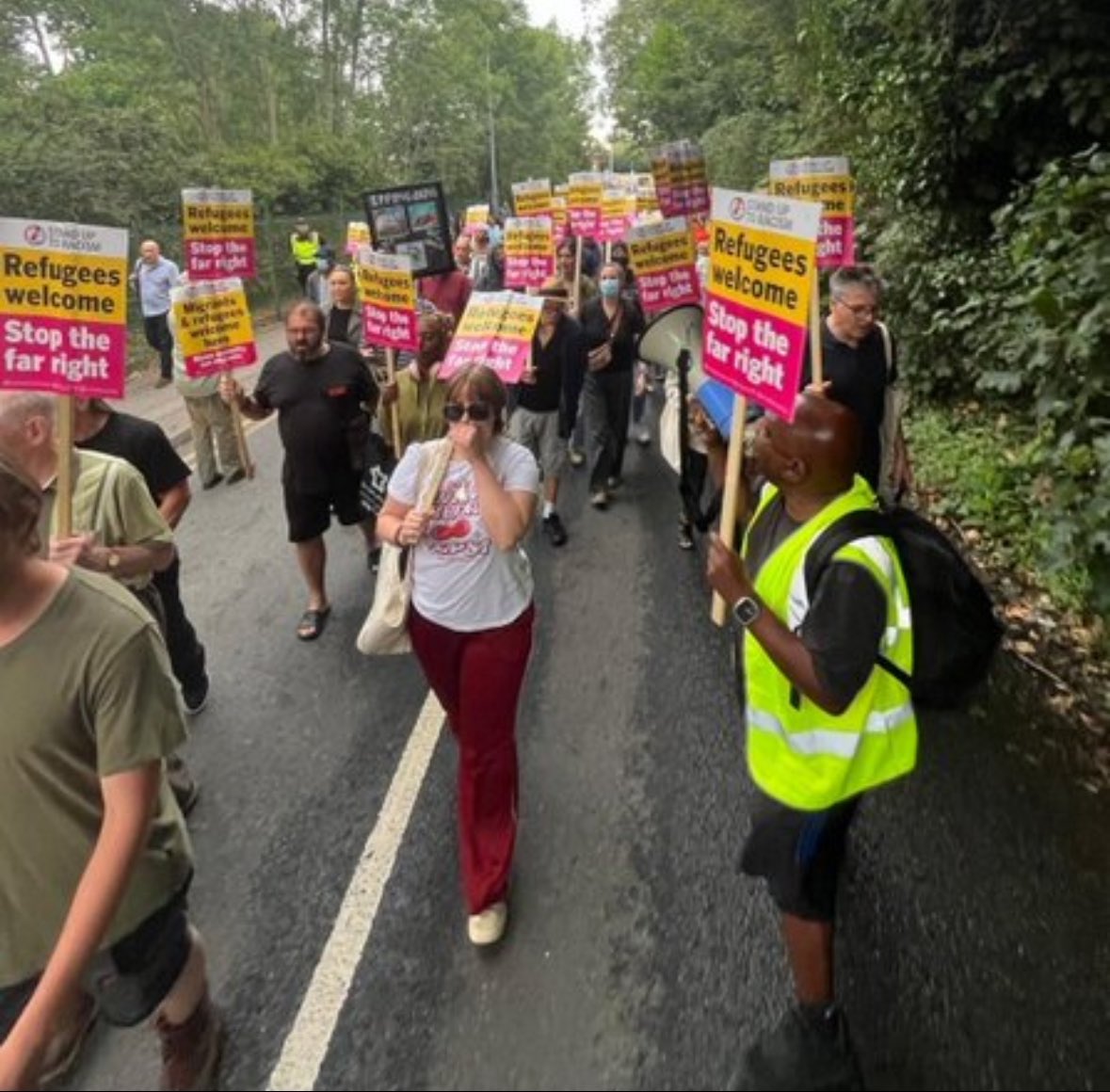 These people have been bussed in from their safe, leafy, gated, middle class enclaves to demand the government import more foreign rapists to prey on poor/working class women.