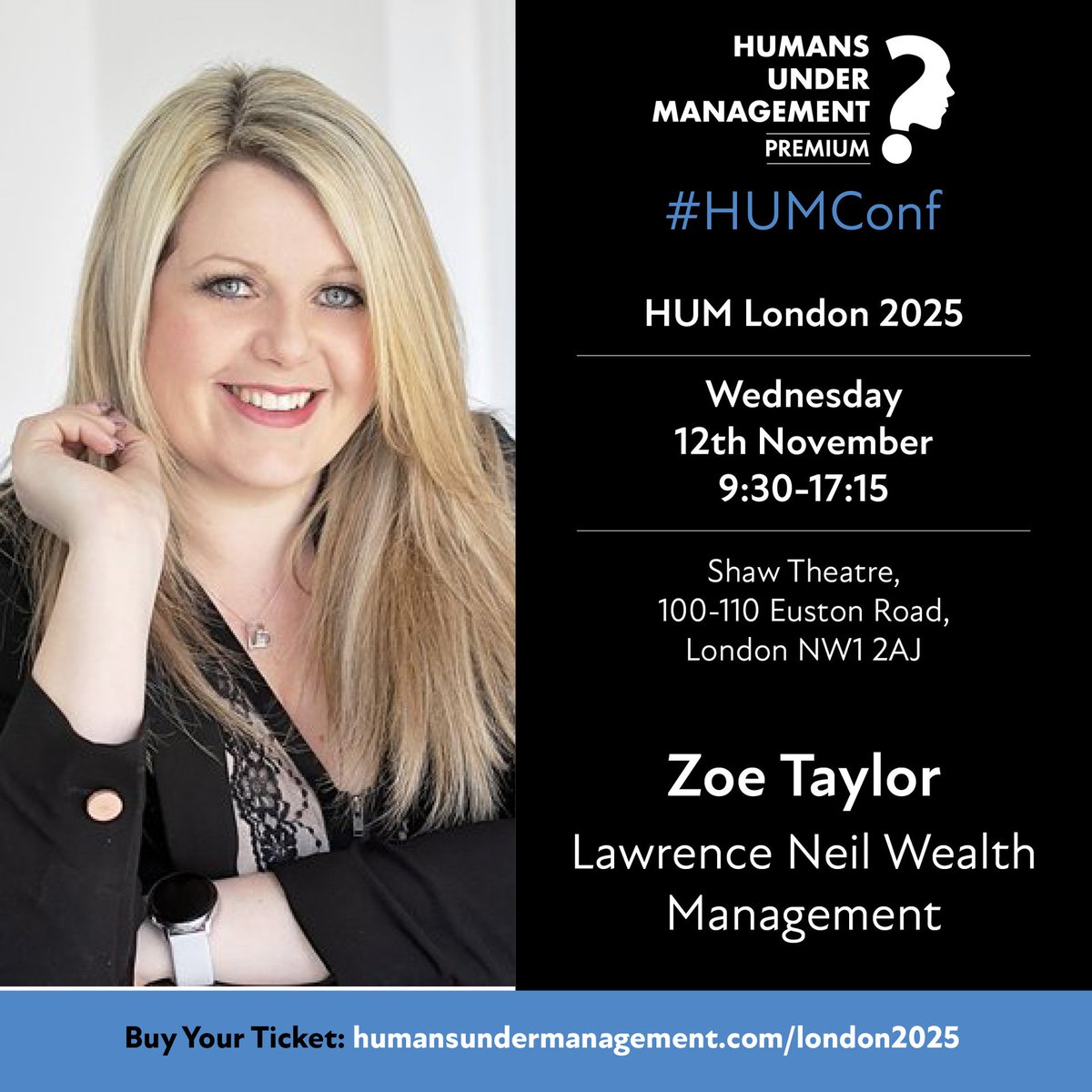 MavenAdviser's tweet image. 🌟 Delighted to feature Zoe Taylor from Lawrence Neil Wealth Management at HUM London 2025!
Learn to master the psychology of financial decision-making and create advisory practices that truly serve your clients' best interests.
🎟️ Tickets available at: humansundermanagement.com/london2025?utm…