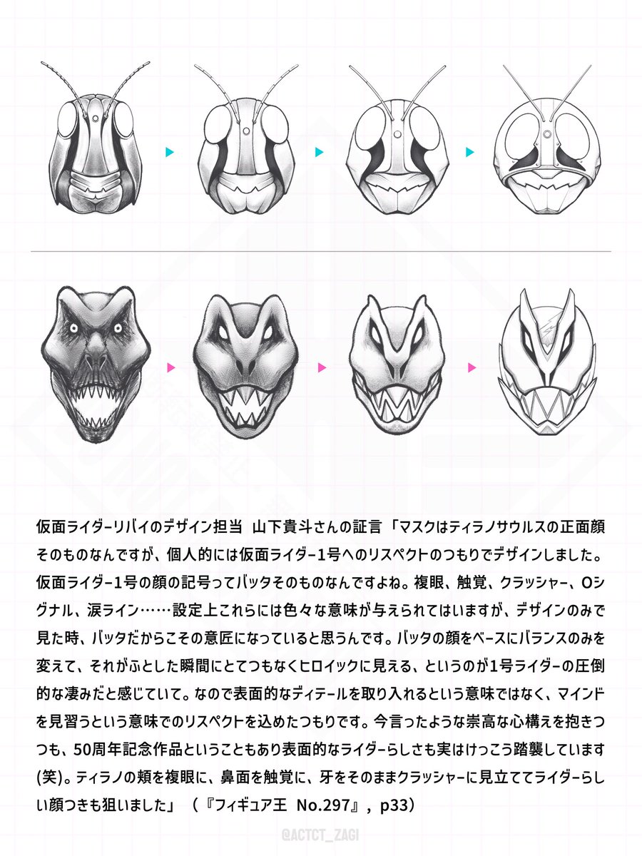 これ、要するにリバイのデザインって 「1号におけるバッタ要素の