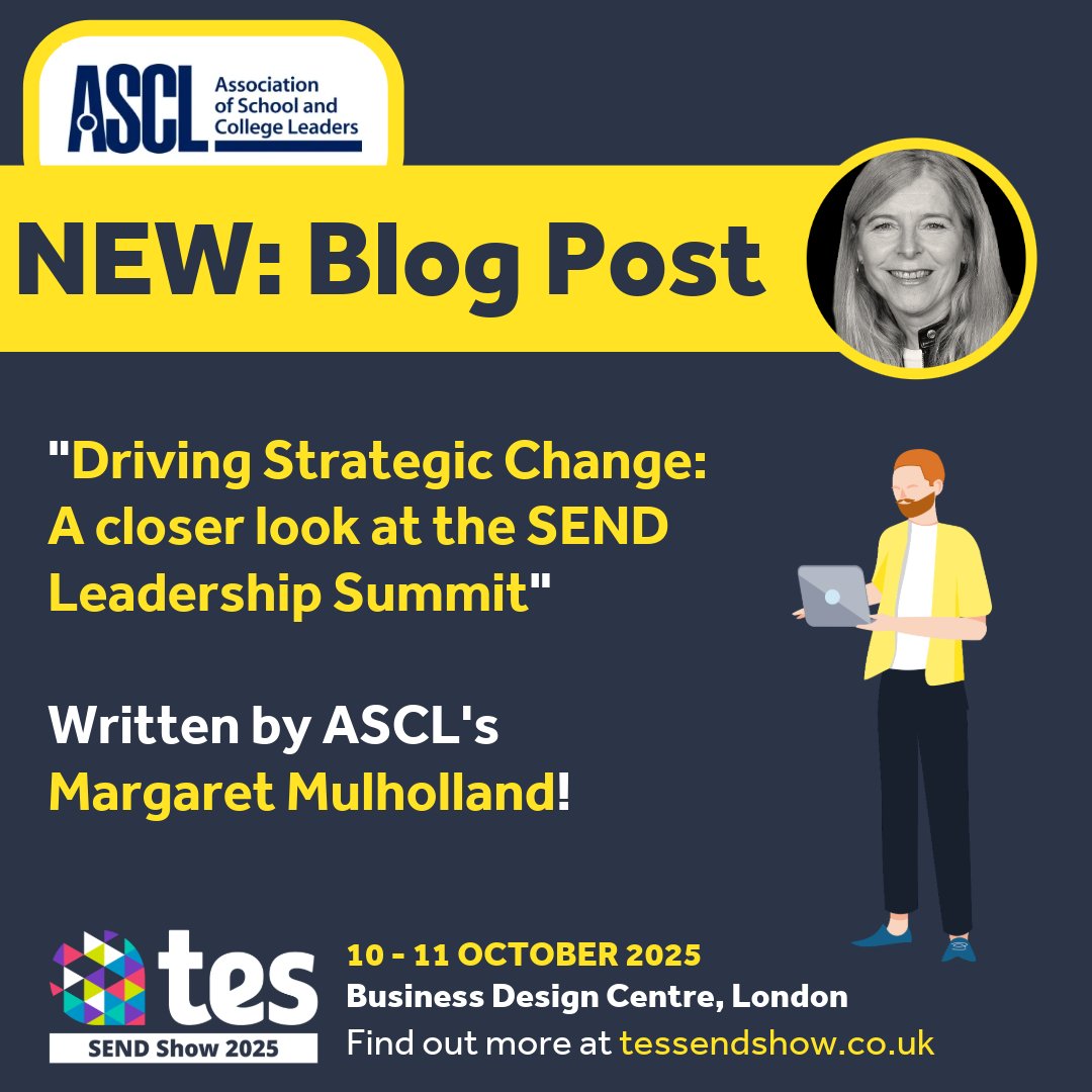 SENDShowUK's tweet image. A new blog post &quot;Driving Strategic Change: A closer look at the SEND Leadership Summit&quot; written by @MargaretMulhol2, ASCL SEND and Inclusion Specialist is available to read now🌟

📰Read now 👉ascl.org.uk/News/Blog/July…
🎟️Book your place👉ow.ly/of5G50VVwPp
#TesSENDShow2025