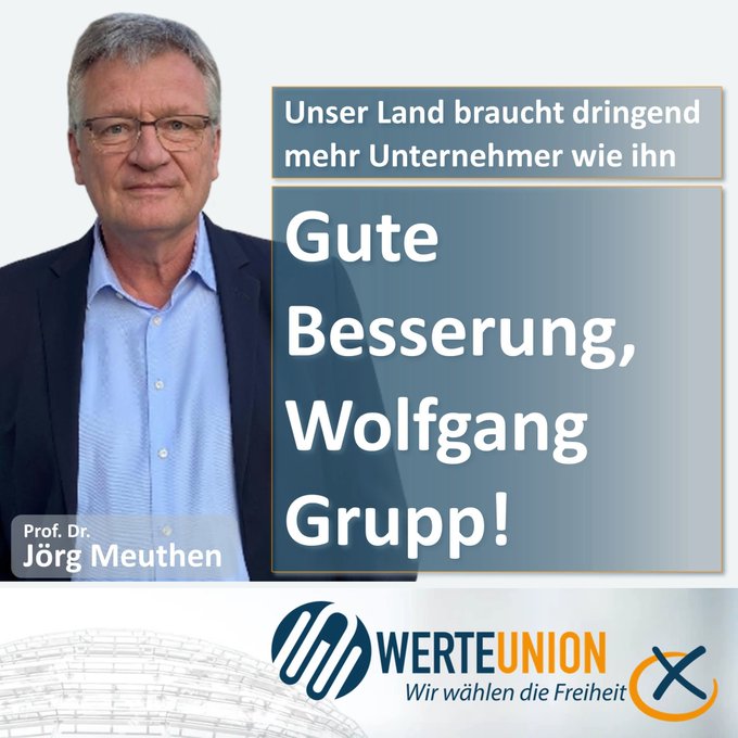 WerteUnion's tweet image. Liebe Leser,
mit großer Besorgnis habe ich – wie sicher auch viele von Ihnen – die Ereignisse der letzten Woche rund um Wolfgang Grupp mitverfolgt. Am gestrigen Tag ging dieser deutsche Vorzeigeunternehmer nun an die Öffentlichkeit und teilte mit, dass er infolge einer…