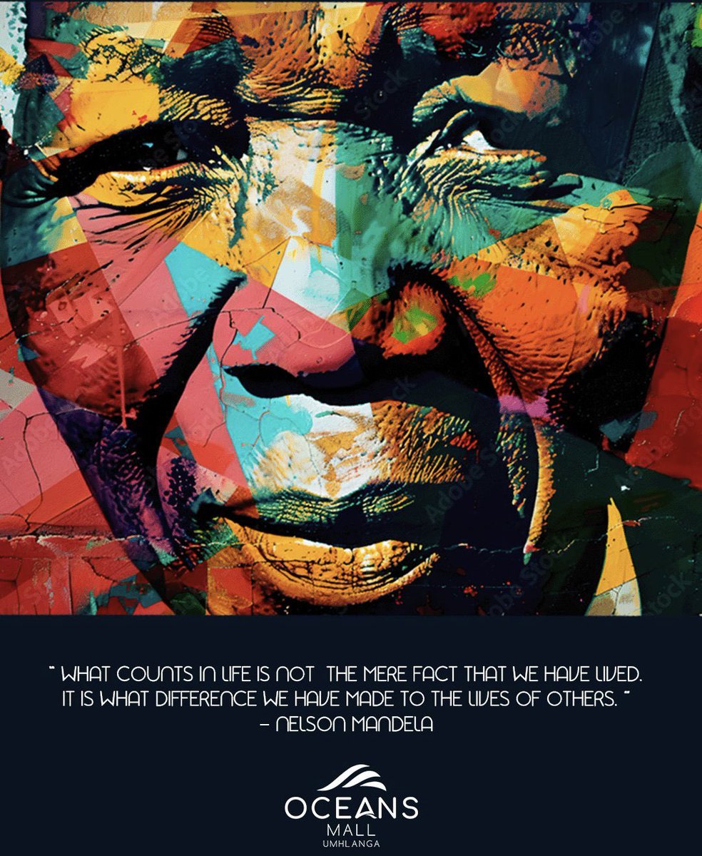 OceansMallSA's tweet image. Happy Mandela Day! ✊🏾 🇿🇦
We honour Nelson Mandela’s enduring legacy by standing for unity, compassion, & change. Whether it’s a small act of kindness or giving your time, every effort matters.
#MandelaDay2025 #67Minutes #BeTheChange #Ubuntu #OceansMall #Umhlanga