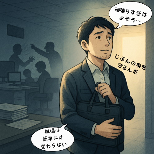 skazuoki's tweet photo. パワハラを見て見ぬふりする会社

そんなところで、頑張りすぎなくていい。

33年ガマンした私はなんども壊れかけた。
同じ思いはしてほしくない。

職場の風土は、そう簡単には変わらない。
経営者じゃなければ、変えられないのだ！

むりして壊れるまえに「逃げること」も選択肢に。
自分の身を守れるのは、自分だけだから。