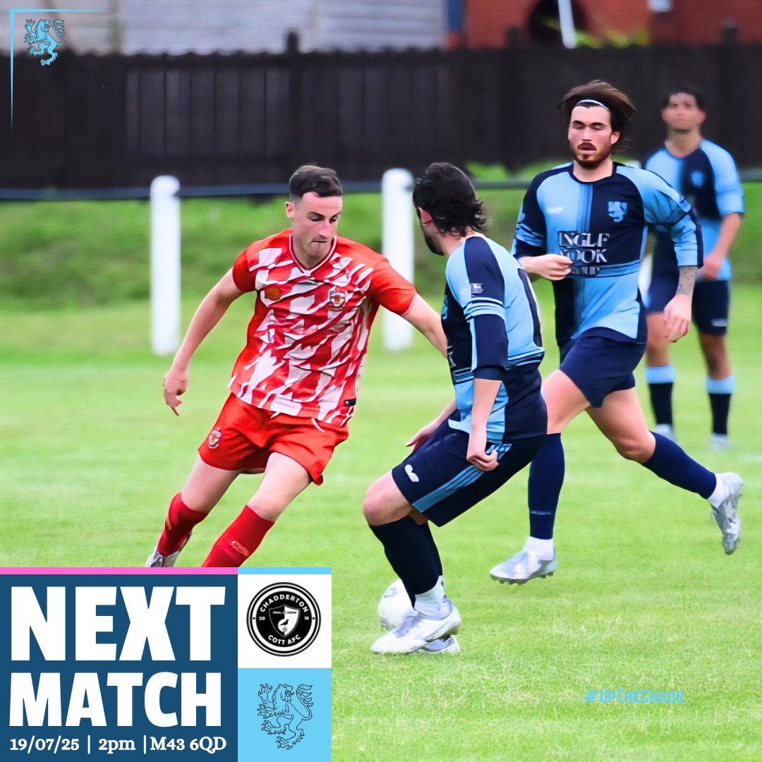 Chaddertonians AFC (@chaddertonians) on Twitter photo 𝐖𝐞 𝐠𝐨 𝐚𝐠𝐚𝐢𝐧 𝐒𝐚𝐭𝐮𝐫𝐝𝐚𝐲! 🔁⚽️
𝐍𝐞𝐱𝐭 𝐮𝐩: <a href="/ChaddyCottAFC/">Ⅽhadderton Cott AFC</a> at Droylsden Academy, M43 6QD.
🕑 2pm kick-off – come down and support the lads! 𝐖𝐞 𝐠𝐨 𝐚𝐠𝐚𝐢𝐧 𝐒𝐚𝐭𝐮𝐫𝐝𝐚𝐲! 🔁⚽️
𝐍𝐞𝐱𝐭 𝐮𝐩: <a href="/ChaddyCottAFC/">Ⅽhadderton Cott AFC</a> at Droylsden Academy, M43 6QD.
🕑 2pm kick-off – come down and support the lads!