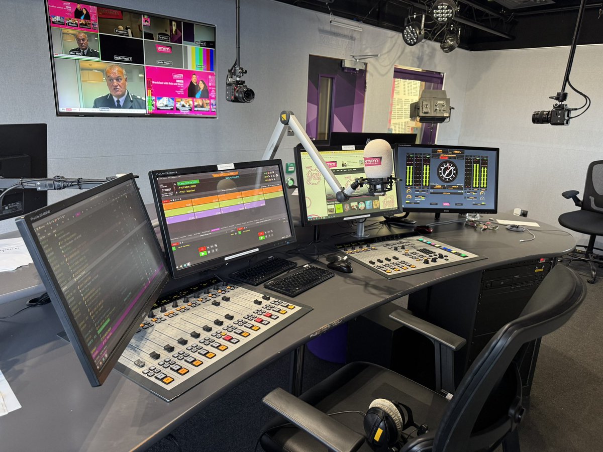 Great to be back in the studio today. I did the technicals for our live broadcast. Rob and Numi broadcasted their breakfast show live from #Whitstable - a lot of fun! Also - let’s appreciate how fab this studio is. 😍 #Radio #Kent #KentsBiggestHits #kmfm 😎 <a href="/kmfmofficial/">kmfm</a>