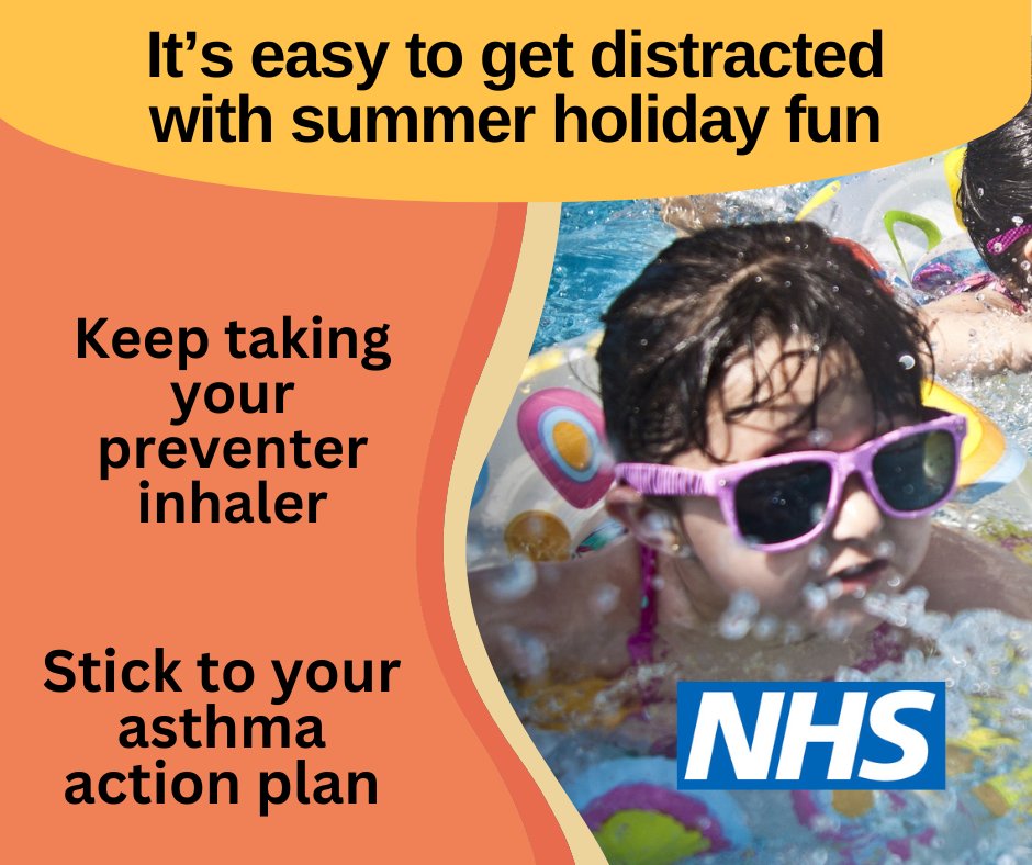 KirkleesHCP's tweet image. Make sure you pack your children’s asthma medication this summer.
Sticking to their asthma action plan may help prevent attacks when they go back to school.
orlo.uk/JXi33