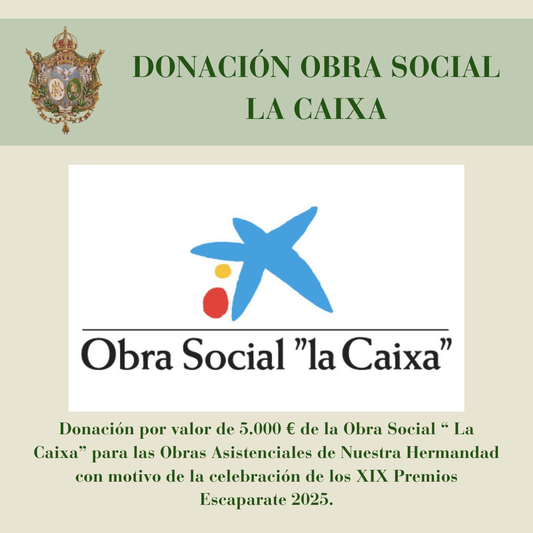 𝑪𝑨𝑹𝑰𝑫𝑨𝑫 | Obra Social Conjunta En el día de hoy hemos recibido una  aportación económica de 2.000 euros de la Fundación «la Caixa» a través de  CaixaBank. Esta ayuda será destinada a, image size:1080x1080