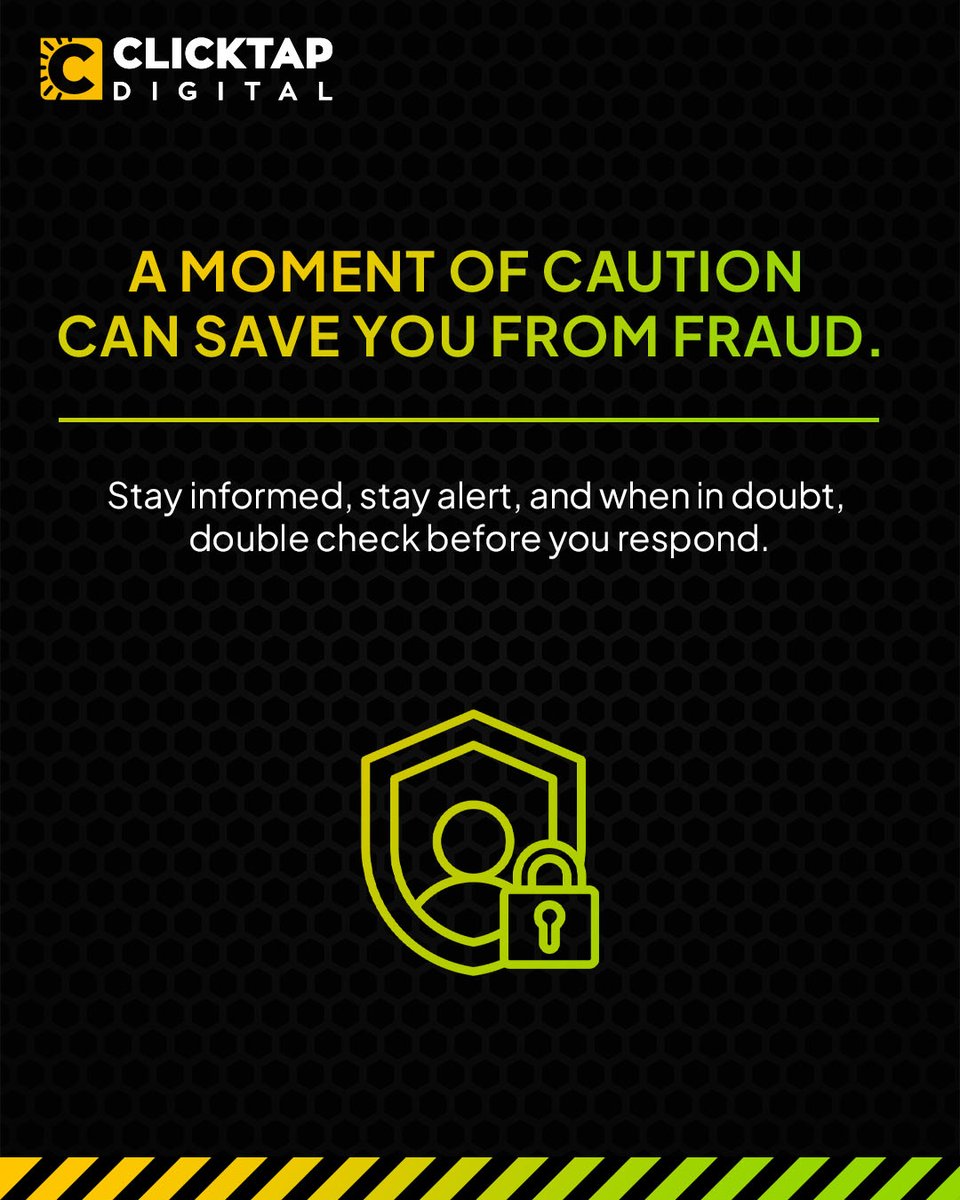 Clicktapdigital's tweet photo. Scams can happen through emails, messages, or unexpected calls. Staying aware is the best way to protect yourself.
Take a moment to read these simple reminders to help you stay safe online.

#clicktapdigital #digitalmarketing #onlinesafety #scamawareness #digitalawareness https://t.co/v9PSYqA2r4