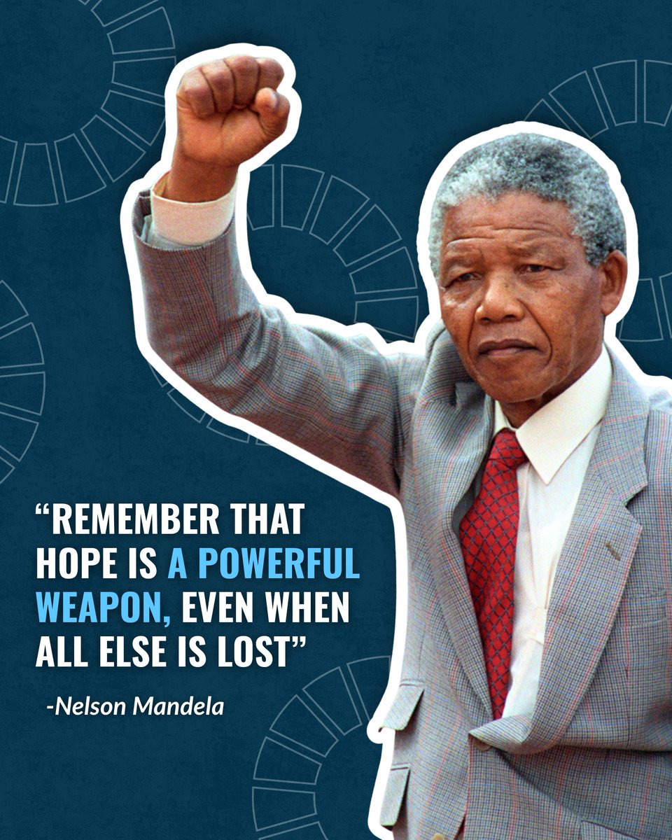 Mandela reminded us that hope is a powerful weapon. Not just for surviving the hard times, but for transforming them.

#MandelaDay #BeHope