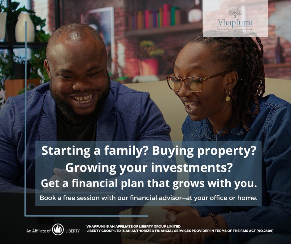 Vhapfumi Holdings (@vhapfumi) on Twitter photo Do you need support? Let’s help you:
- Career-stage wealth planning
- Child education&future planning
- Insurance that fits you
- Personalised investment options
DM or email support@vhapfumi.co.za to book your free consultation.
#FamilyGrowth #SavingsMonth Do you need support? Let’s help you:
- Career-stage wealth planning
- Child education&future planning
- Insurance that fits you
- Personalised investment options
DM or email support@vhapfumi.co.za to book your free consultation.
#FamilyGrowth #SavingsMonth