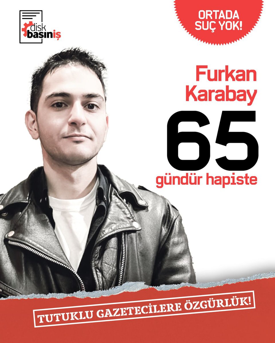 Üyemiz Furkan Karabay, gazetecilik yaptığı için 6️⃣5️⃣ gündür tutuklu!

Furkan hakkındaki iddianame hala hazırlanmadı.
