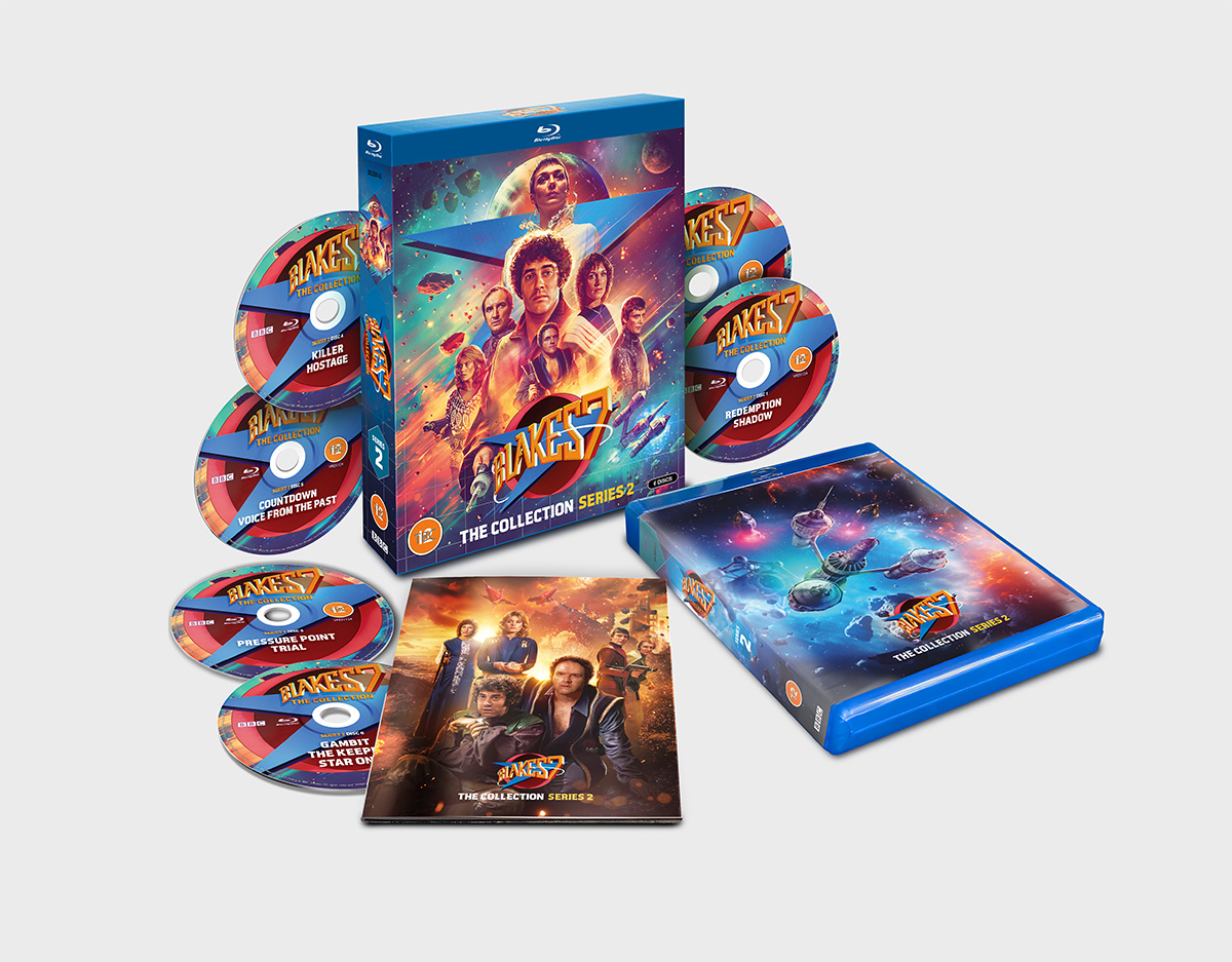 LeeBinding's tweet image. *Zen voice*: 📷 INFORMATION! 📷
Thrilled to share the key art I created for the upcoming special edition Blu-ray release of Blake's 7 Series 2 that has been revealed today! The team’s poured so much into this – and the art is just the start. Preorders open NOW!
#Blakes7 #Bluray