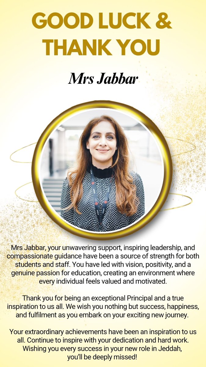 The Chalk Hills Academy (@tsltchalkhills) on Twitter photo To an extraordinary leader and mentor, Mrs. Jabbar.
Your hard work and commitment have made a lasting impact. Thank you for your leadership and dedication to our school community. You’ll be greatly missed!🫶
<a href="/advschools/">Advantage Schools</a> To an extraordinary leader and mentor, Mrs. Jabbar.
Your hard work and commitment have made a lasting impact. Thank you for your leadership and dedication to our school community. You’ll be greatly missed!🫶
<a href="/advschools/">Advantage Schools</a>