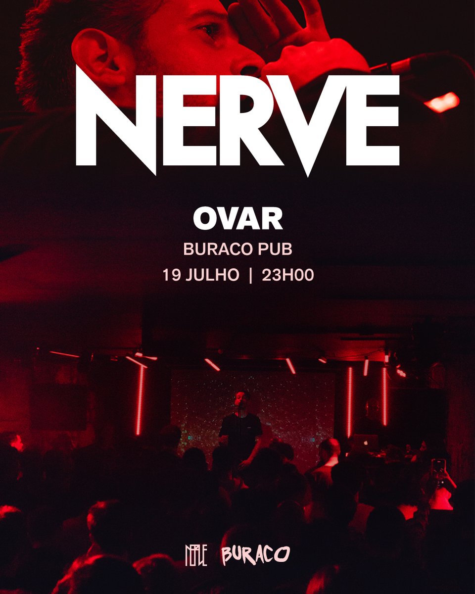 Amanhã ao vivo em Ovar. Bilhetes em linktr.ee/nervept