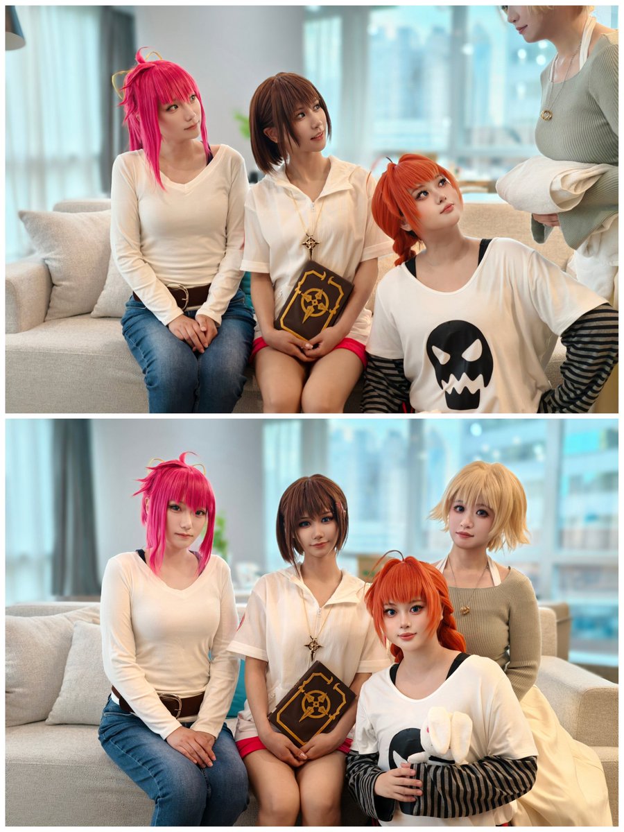 ☀️八神さんちの日常
✌🏻一緒に写真を撮ろう！次に加わるのは誰かな？📷
#リリカルなのは #cosplay