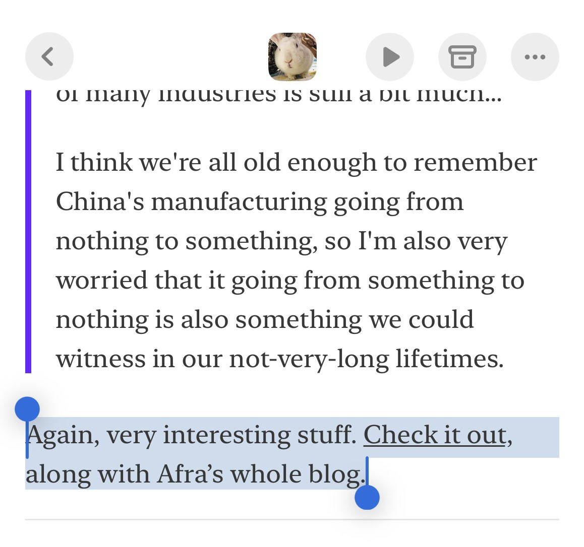 afra (@afrazhaowang) on Twitter photo Trying not to scream but!!! <a href="/Noahpinion/">Noah Smith 🐇</a> just dedicated a whole section of his new piece to recommending “Reading Abundance from China”—and gave a shoutout to my newsletter Concurrent. Trying not to scream but!!! <a href="/Noahpinion/">Noah Smith 🐇</a> just dedicated a whole section of his new piece to recommending “Reading Abundance from China”—and gave a shoutout to my newsletter Concurrent.