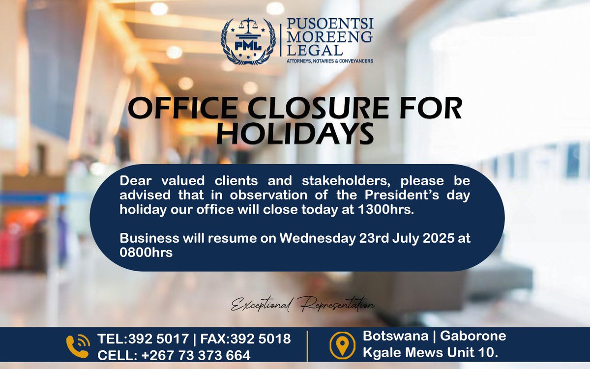 If your Mohiri didn’t issue this notice ha ke sa itse tota !! 😂😂
Dear Valued Clients and Stakeholders ……