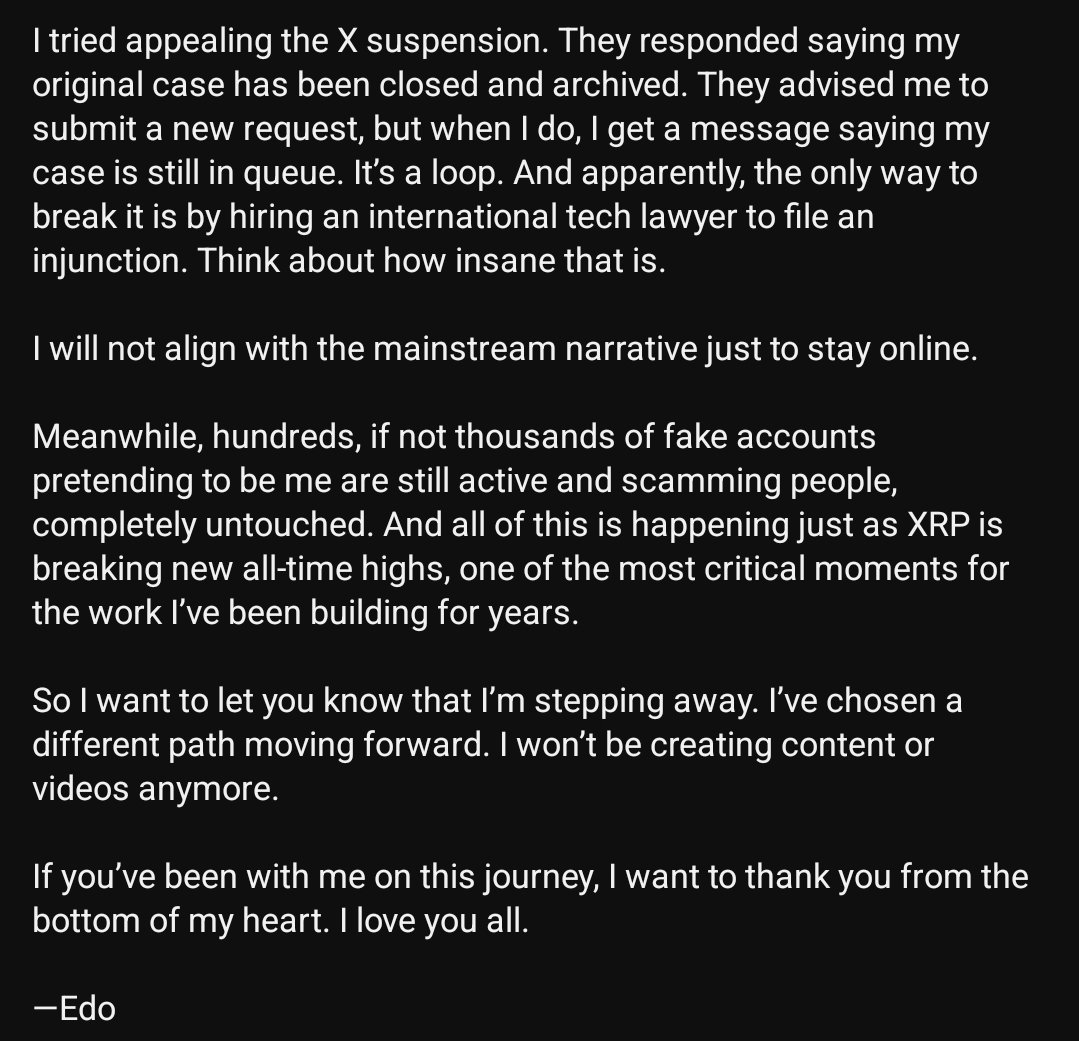 KingKaranCrypto's tweet image. Edoardo Farina just left a message for the $XRP community..