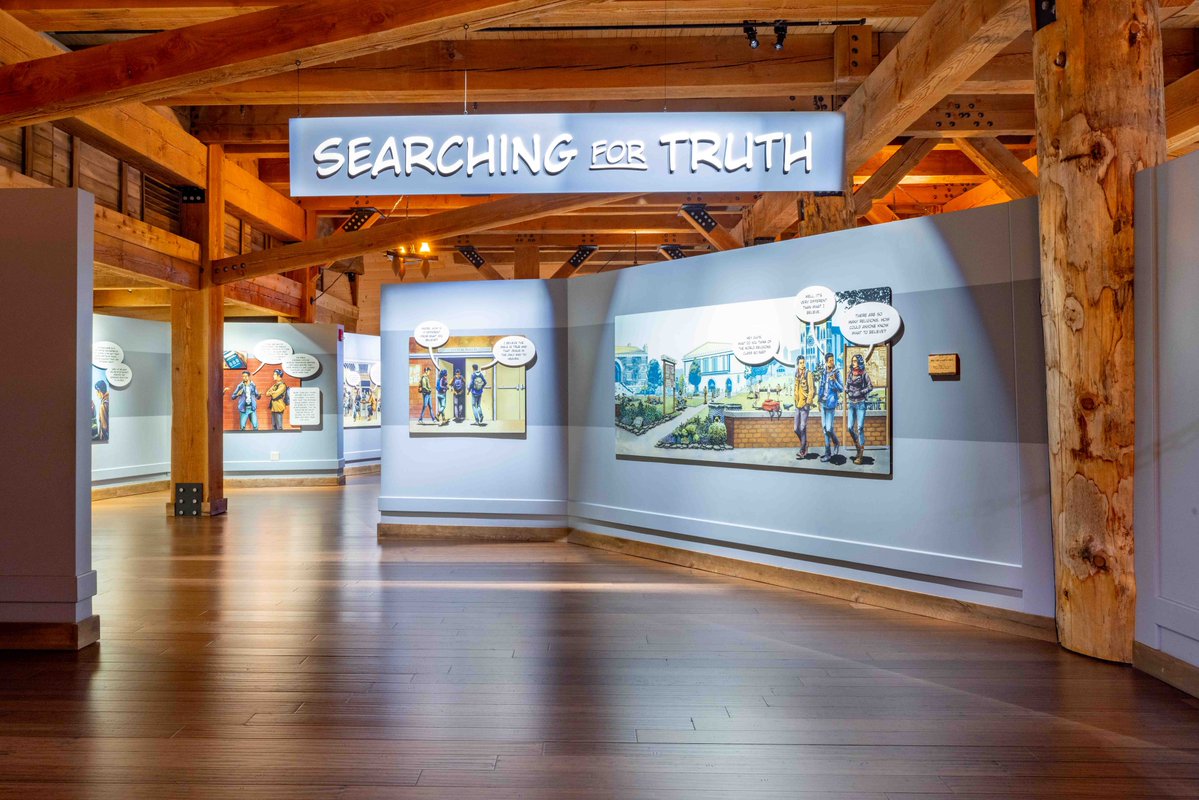 aigkenham's tweet image. The last exhibit people walk through at the @ArkEncounter on the third deck filling much of the bow end is entitled is a 2,500 square foot exhibit entitled "Searching for Truth."
This exhibit features a contemporary, graphic-novel style. The exceptional artwork allows guests to…