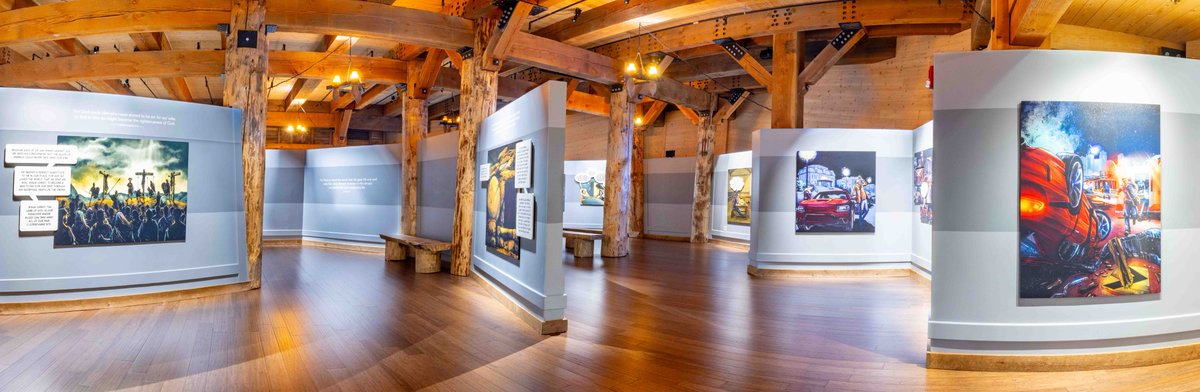 aigkenham's tweet image. The last exhibit people walk through at the @ArkEncounter on the third deck filling much of the bow end is entitled is a 2,500 square foot exhibit entitled "Searching for Truth."
This exhibit features a contemporary, graphic-novel style. The exceptional artwork allows guests to…