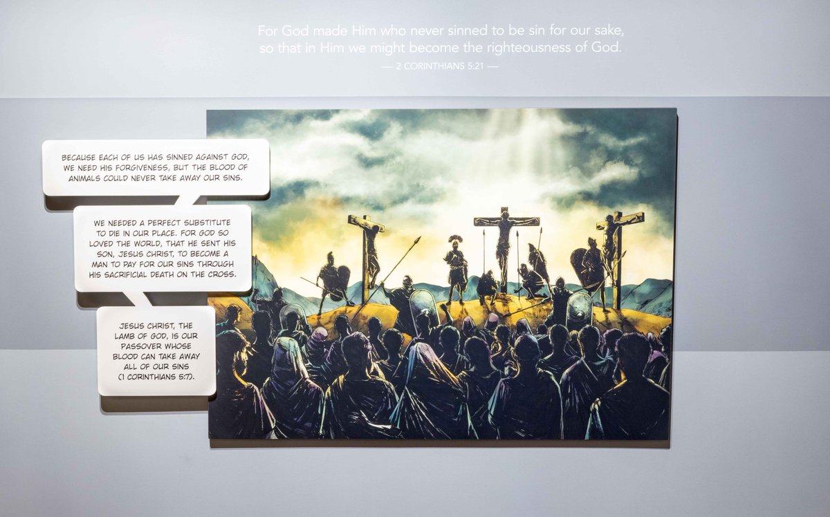 aigkenham's tweet image. The last exhibit people walk through at the @ArkEncounter on the third deck filling much of the bow end is entitled is a 2,500 square foot exhibit entitled "Searching for Truth."
This exhibit features a contemporary, graphic-novel style. The exceptional artwork allows guests to…