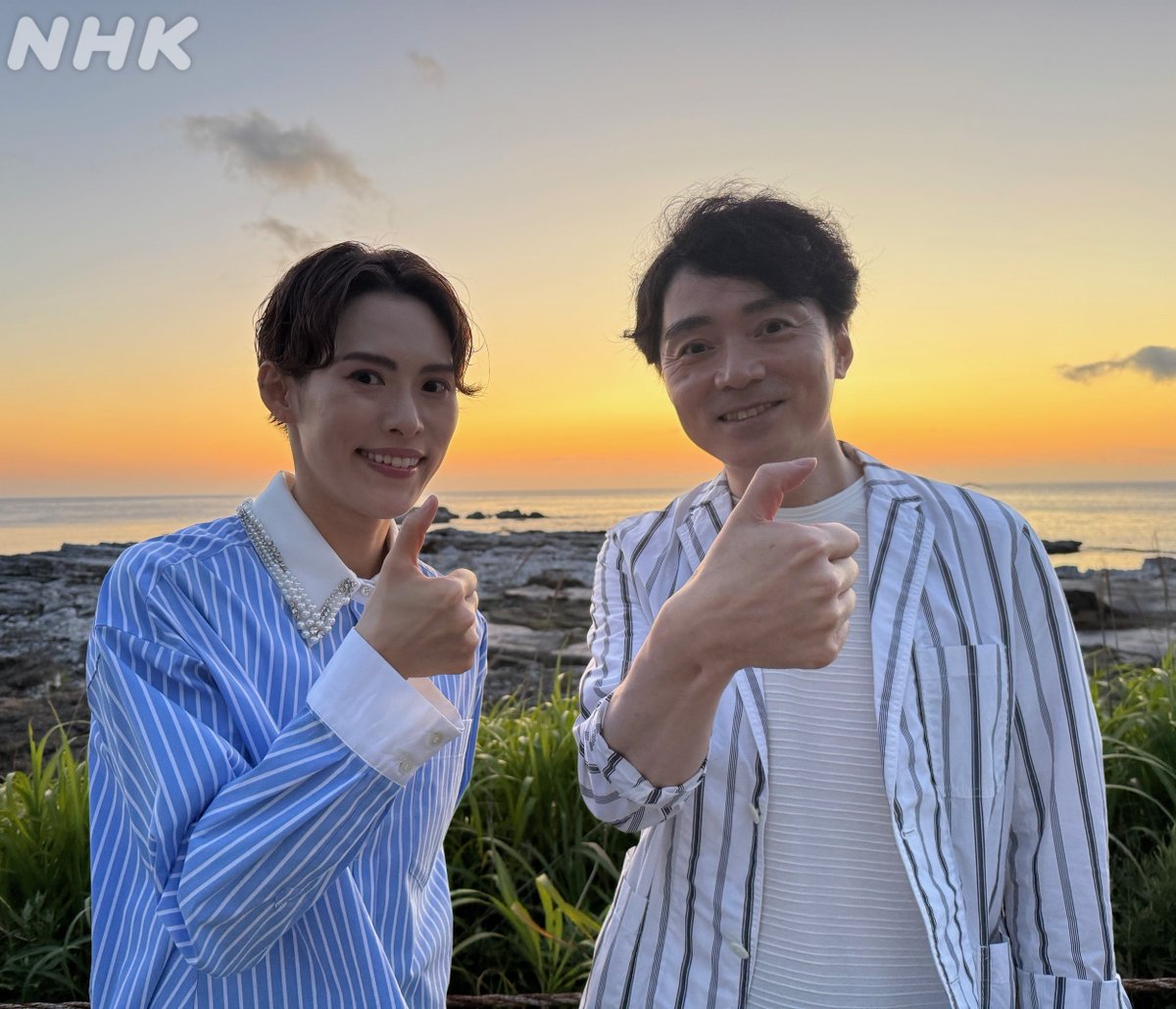 #列島ニュース　
#OSK #翼和希 さんが #高瀬耕造アナ と能登半島をぶらり旅
📺7月24日(木)＆25日(金) 午後2時5分～

🚗千里浜なぎさドライブウェイを疾走！
🚃震災語り部観光列車で穴水町へ！
🎣夜のアジ釣りにも挑戦！

夏の能登半島の魅力を体感します！
nhk.jp/p/ts/XWPP5NNYY…