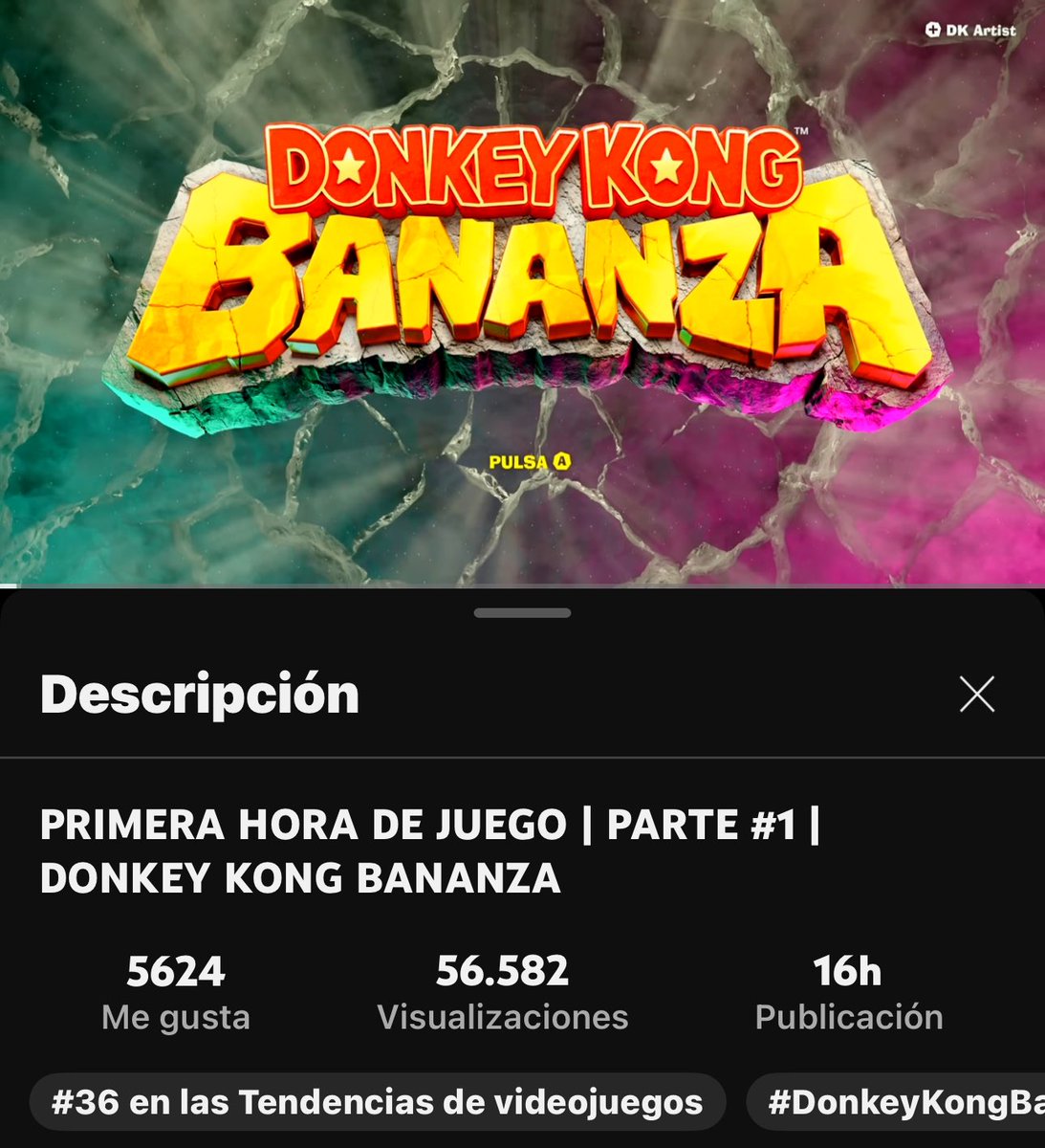 Tendencias en YouTube con #DonkeyKongBananza ❤️ #NintendoSwitch2 🔥