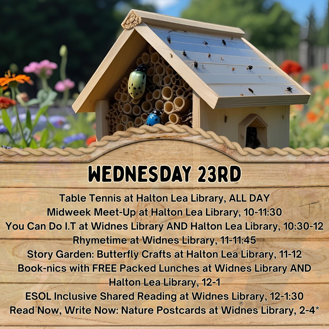 IT'S TIME......TO FACE..........THE............SummerReadingChallengeAtHaltonLibrariesAndAllTheWonderfulEventsThatGoAlongWithIt!!!!
Basically, summer events have started at Halton Libraries🥳👏🙌
Events with an * are bookable via the Read Now, Write Now Eventbrite page
[1/2]