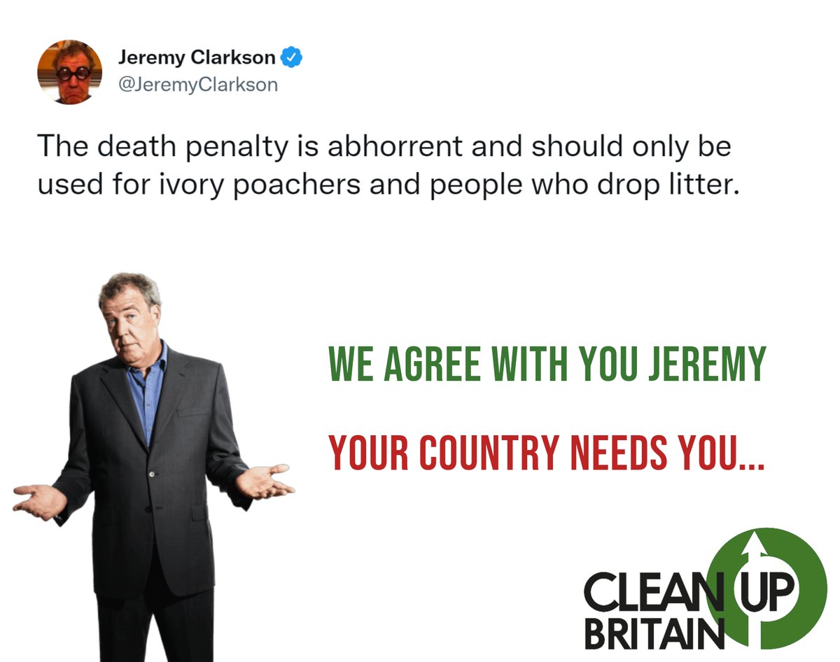 cleanupbritain's tweet image. Bit extreme, but we have an extremely bad litter problem in Britain. @JeremyClarkson