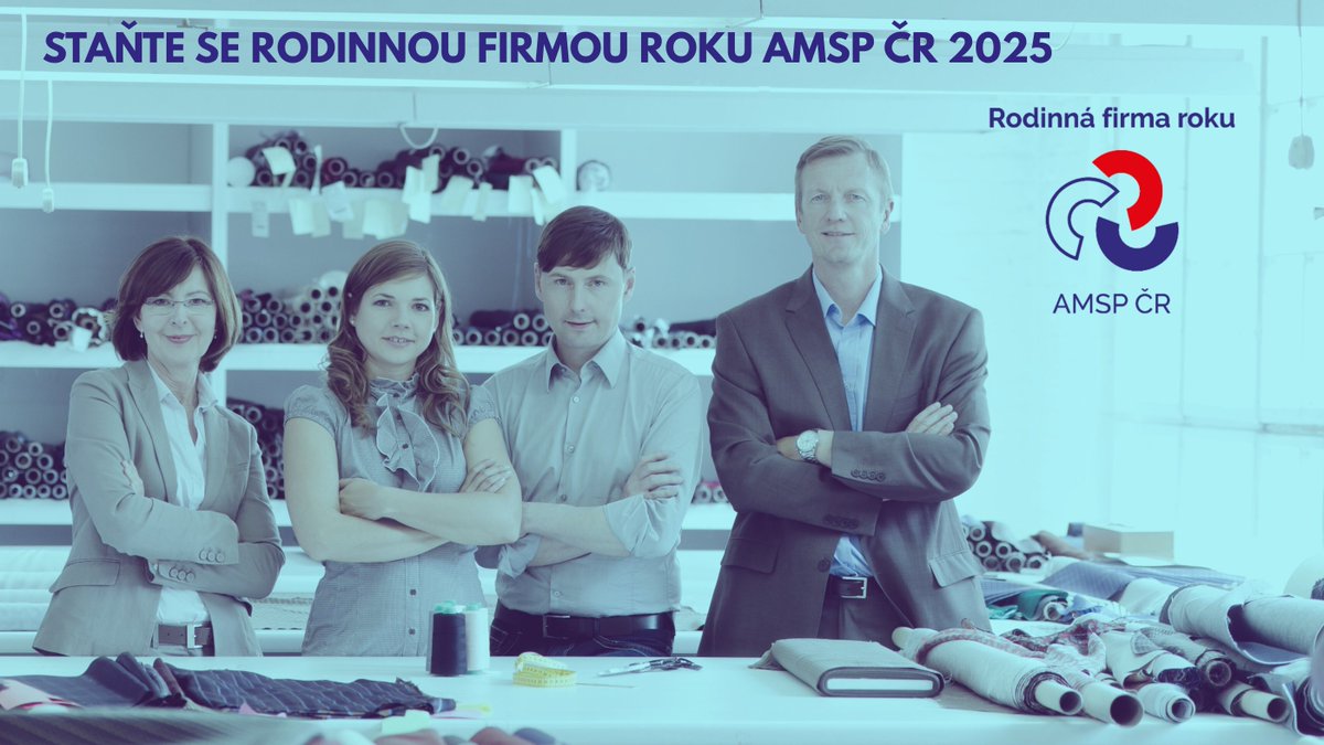 JSTE RODINNÁ FIRMA? 
Neváhejte a přihlaste se do soutěže Rodinná firma roku AMSP ČR 2025!
Více na: amsp.cz/projekty-a-tem…

#rodinnafirma #soutez #rodinnypodnik #rodinnepodnikani