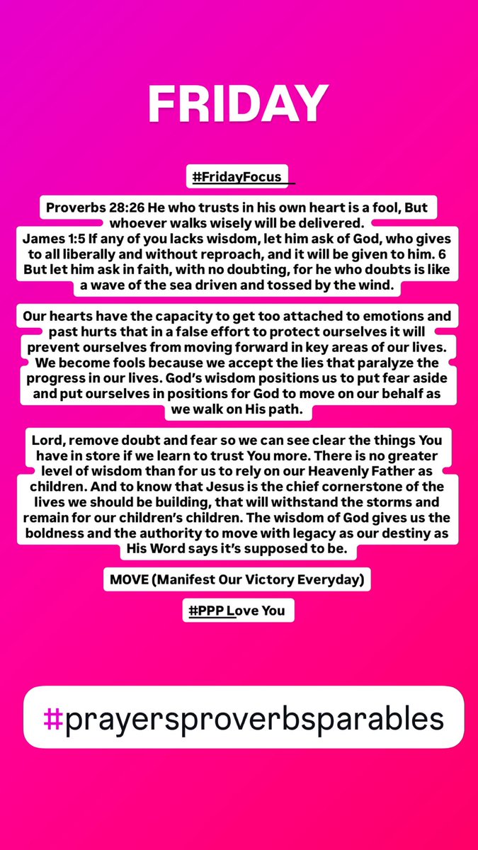#FridayFocus #PrayersProverbsParables