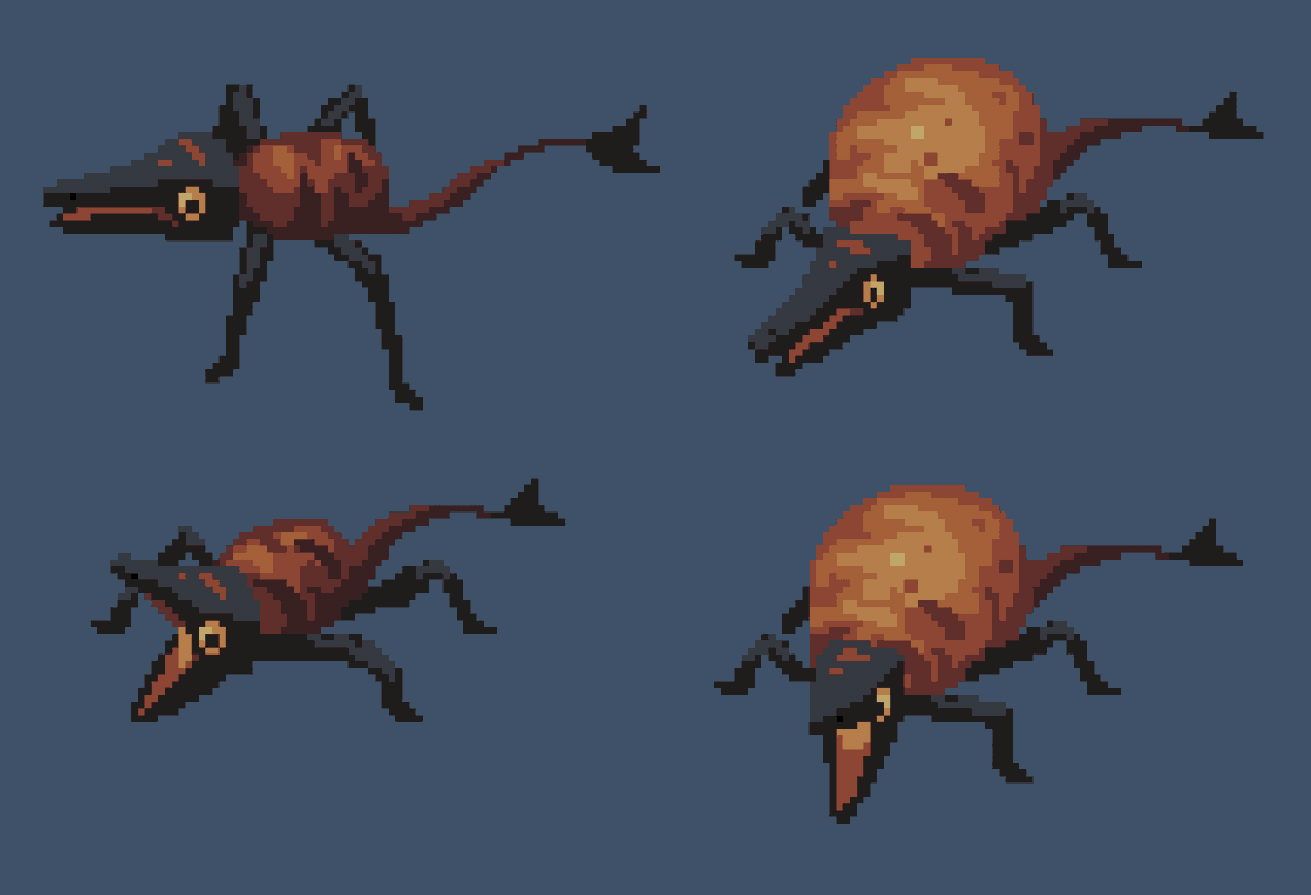 FloodedBurials's tweet image. Art assets of a little fella you might run into during your descent #gamedev #indiedev #gamemaker #indiegame