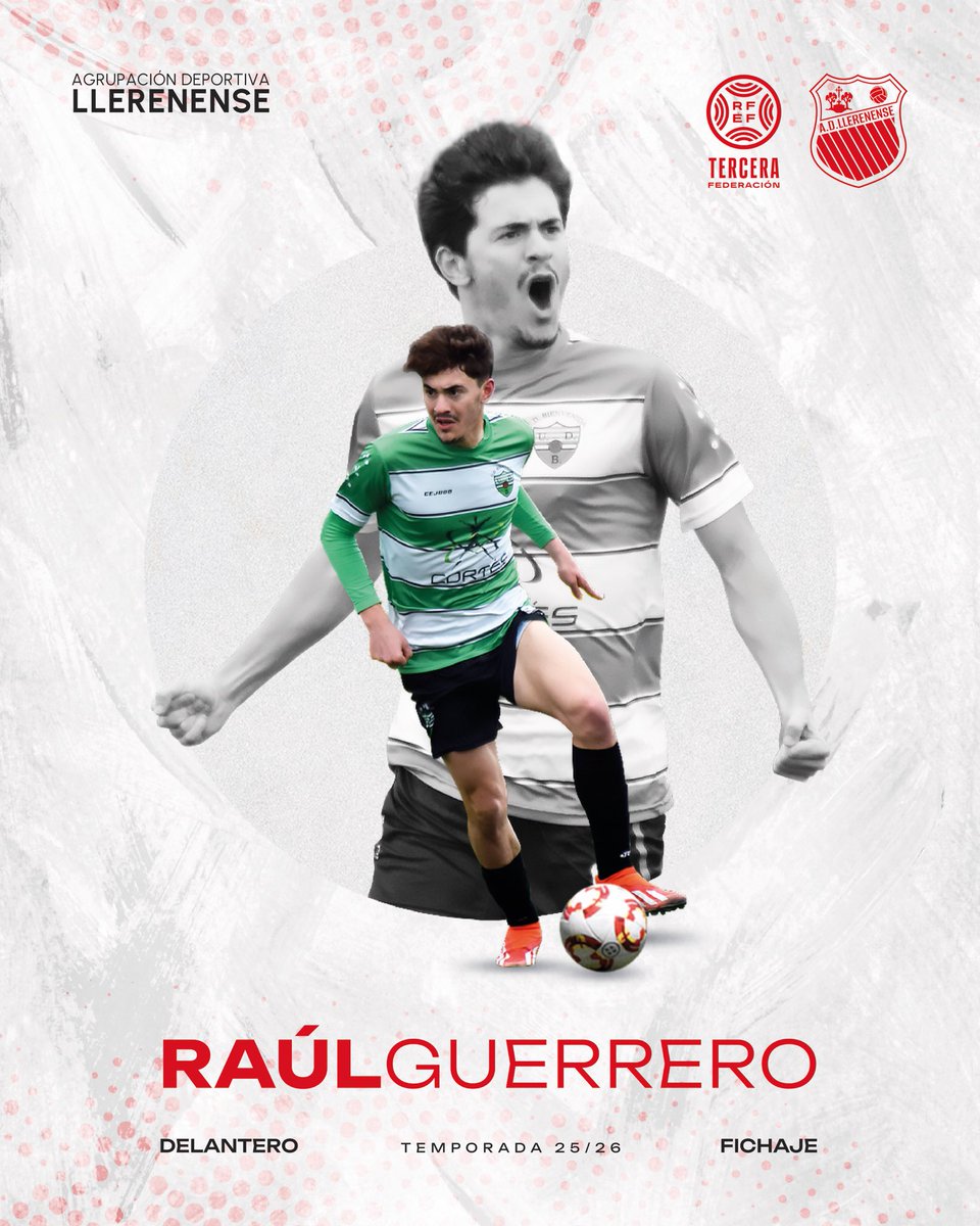 ✍🏼 𝗢𝗙𝗜𝗖𝗜𝗔𝗟 | 
Raúl Guerrero, nuevo fichaje.

🛡️ 𝙇𝙖 𝙎𝙖𝙜𝙖 𝙙𝙚 𝙡𝙤𝙨 𝙂𝙪𝙚𝙧𝙧𝙚𝙧𝙤𝙨 𝙘𝙤𝙣𝙩𝙞𝙣𝙪́𝙖… 
Estamos muy contentos de tu regreso. ¡ADN LLERENENSE! 
✔️ Delantero hábil y con pegada. Te conocemos de sobra.🫡

🤝🏼 ¡Bienvenido de nuevo <a href="/Raulgm_7/">Raul Guerrero Millan</a>! 🤍❤️