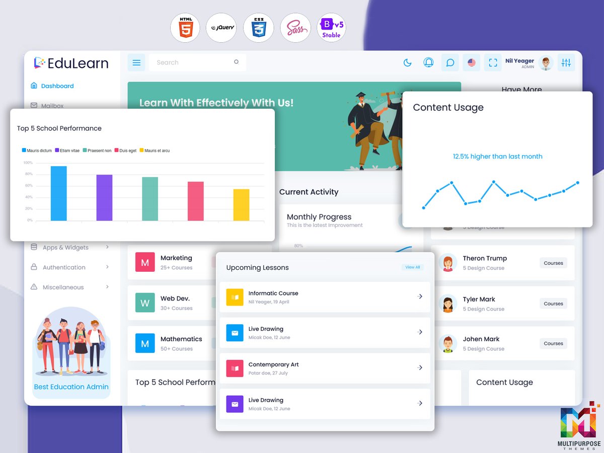 MultiStoreTheme's tweet image. Education Dashboard Template for LMS, Students &amp;amp; Courses Tracking
.
Buy Now: themeforest.net/item/edulearn-…
.
#LMSdashboard #Learningdashboard #educationdashboard #leariningtemplate #LMSWebapps #lmsdashboardtemplate #LMSadmintemplate #Onlinecoursedashboard #coursesdashboardtemplate