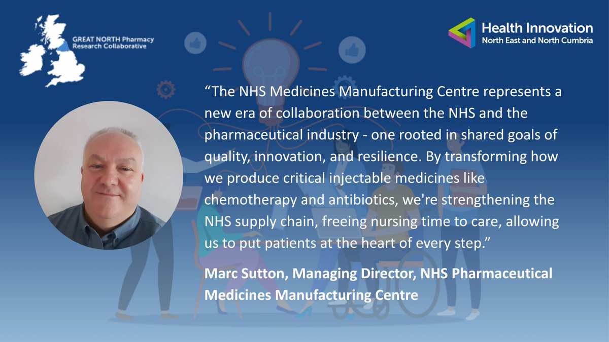 Next up, Marc Sutton, Managing Director for the NHS Pharmaceutical Medicines Manufacturing Centre shares their journey so far and what’s ahead! 

Collaboration and innovation in action!